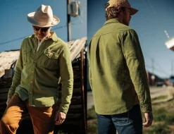 &Sons Lichen Moleskin Shirt Army Green