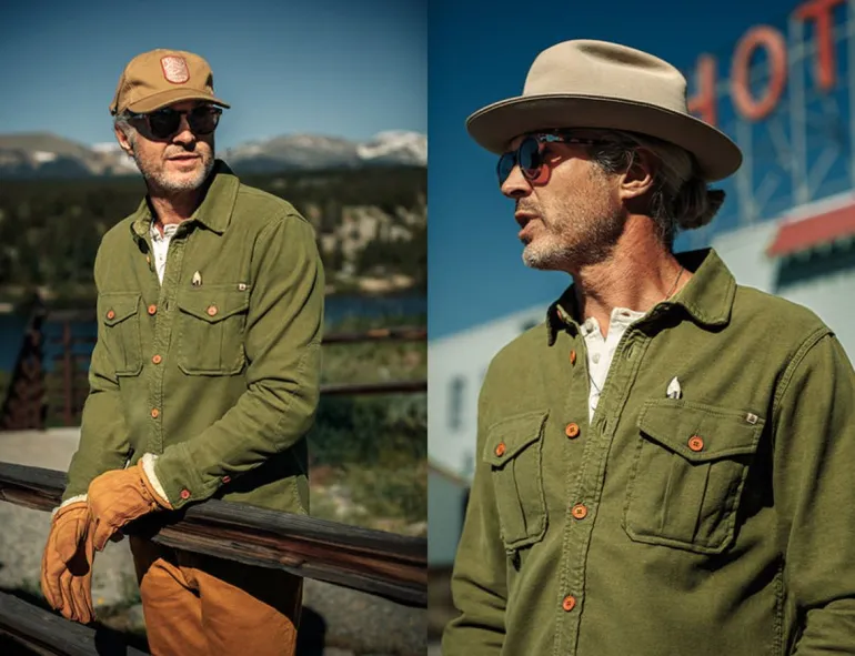 &Sons Lichen Moleskin Shirt Army Green