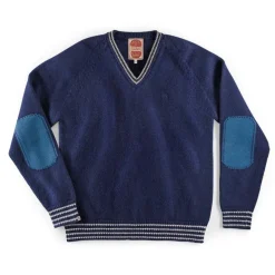 &Sons Old School V-Neck Jumper Navy