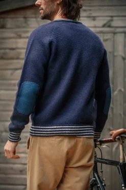 &Sons Old School V-Neck Jumper Navy