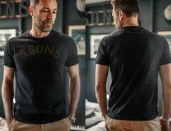 &Sons Original Old Yellow Logo T-Shirt Black