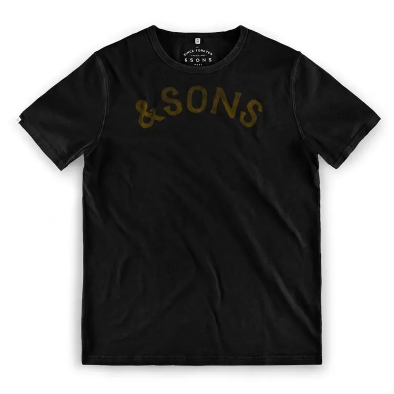 &Sons Original Old Yellow Logo T-Shirt Black