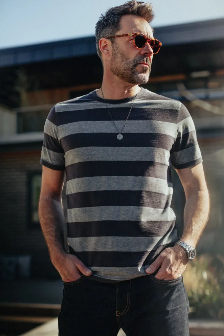 &Sons Papillon T-Shirt Grey Stripe