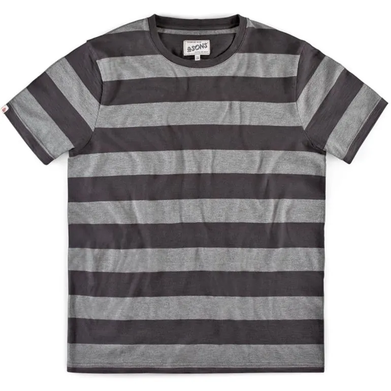 &Sons Papillon T-Shirt Grey Stripe
