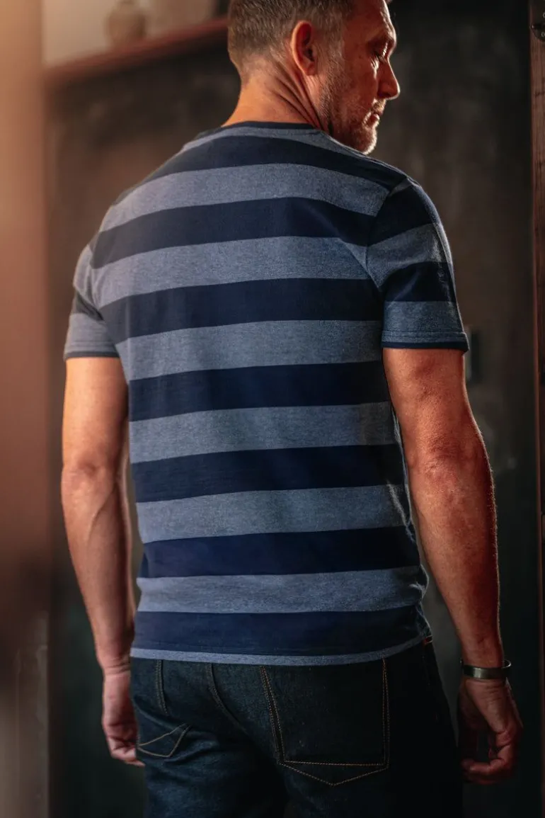 &Sons Papillon T-Shirt Navy Stripe
