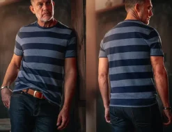&Sons Papillon T-Shirt Navy Stripe