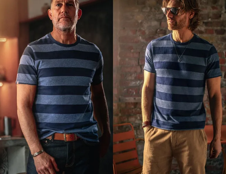 &Sons Papillon T-Shirt Navy Stripe