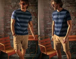 &Sons Papillon T-Shirt Navy Stripe