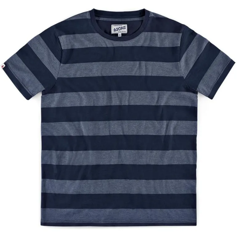&Sons Papillon T-Shirt Navy Stripe