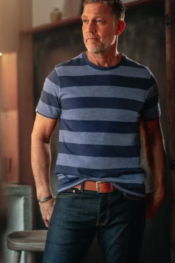 &Sons Papillon T-Shirt Navy Stripe