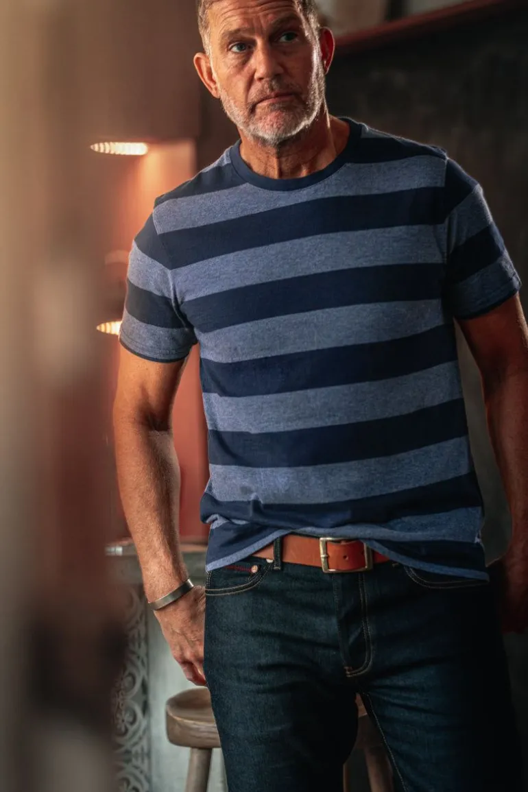 &Sons Papillon T-Shirt Navy Stripe