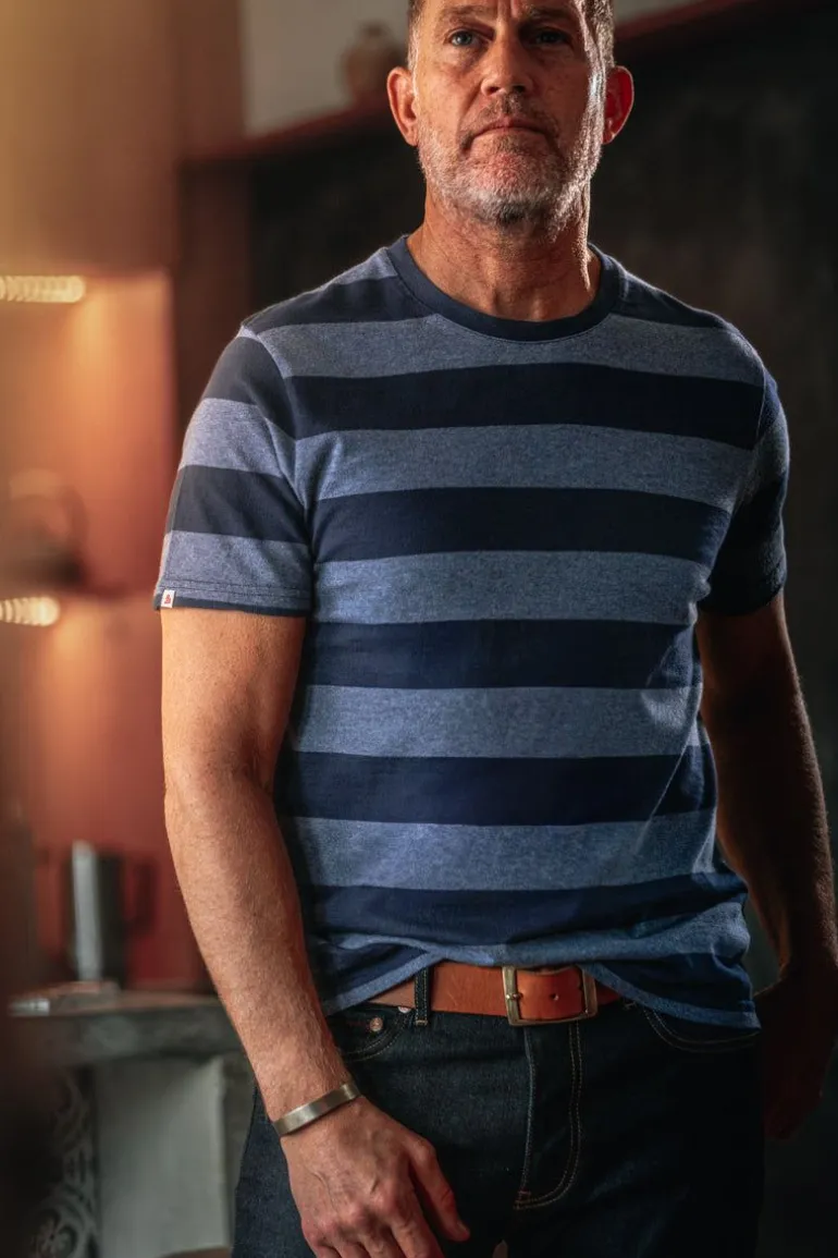 &Sons Papillon T-Shirt Navy Stripe
