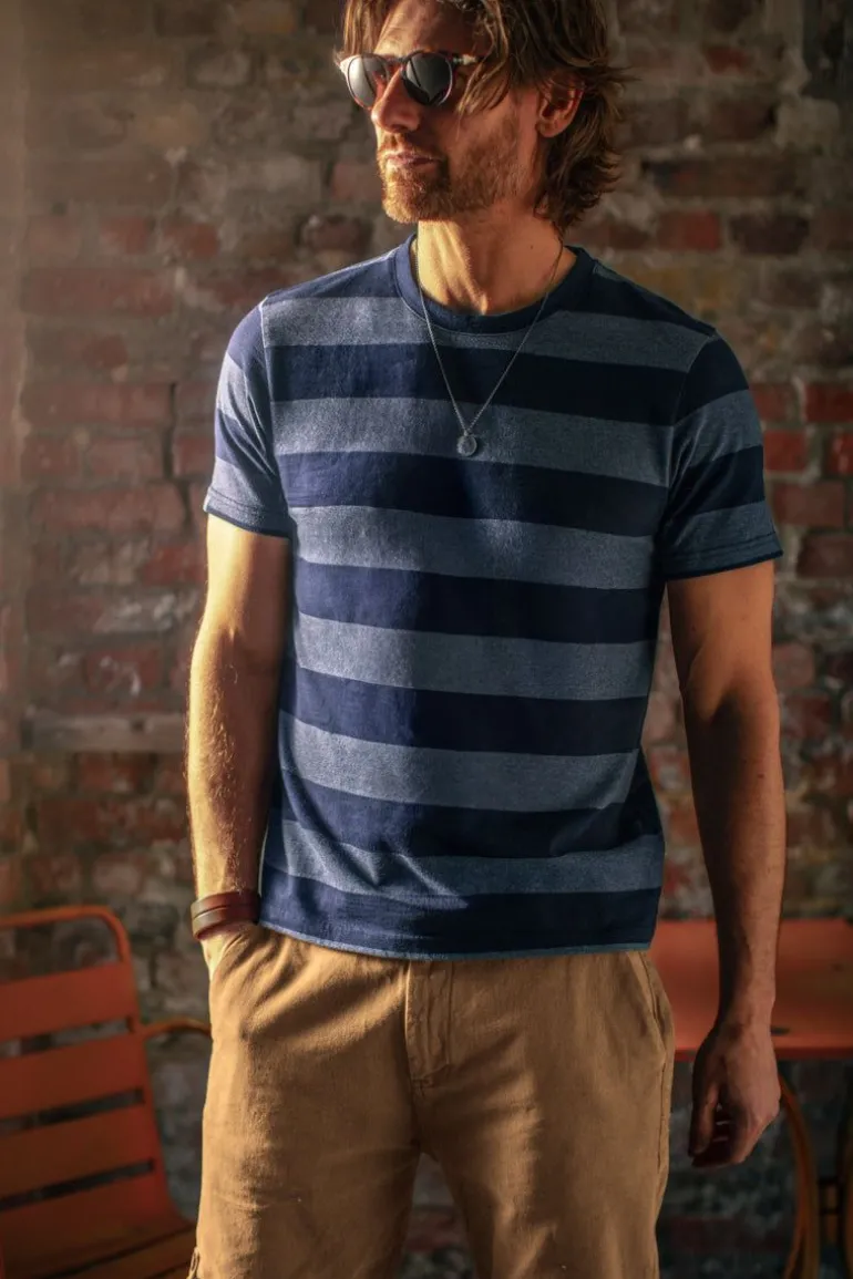 &Sons Papillon T-Shirt Navy Stripe