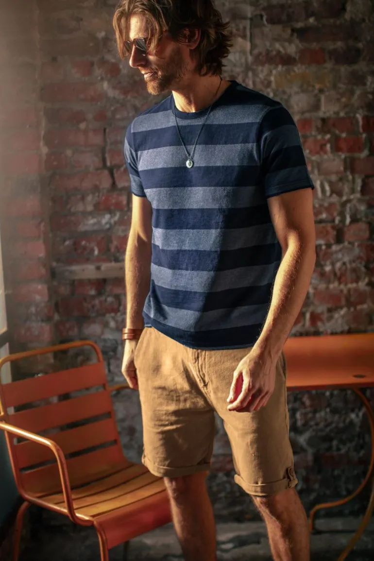 &Sons Papillon T-Shirt Navy Stripe