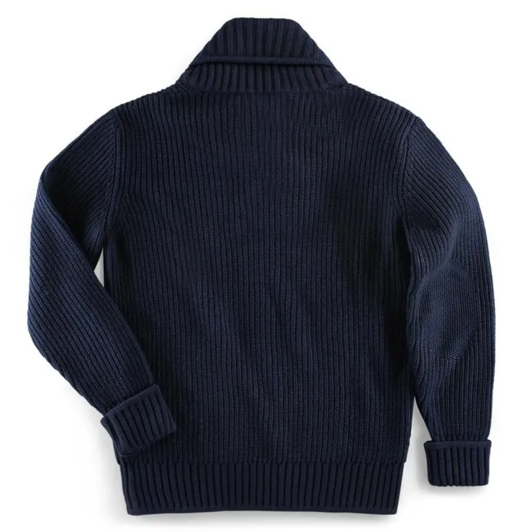 &Sons Port Shawl Collar Jumper Navy