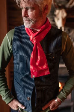&Sons Red Ikat Scarf