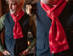 &Sons Red Ikat Scarf