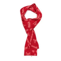 &Sons Red Ikat Scarf