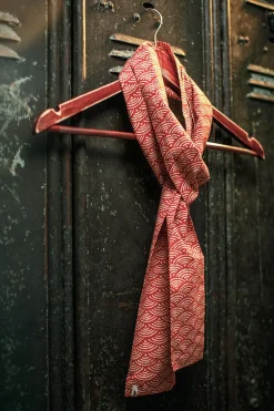 &Sons Red Waves Scarf