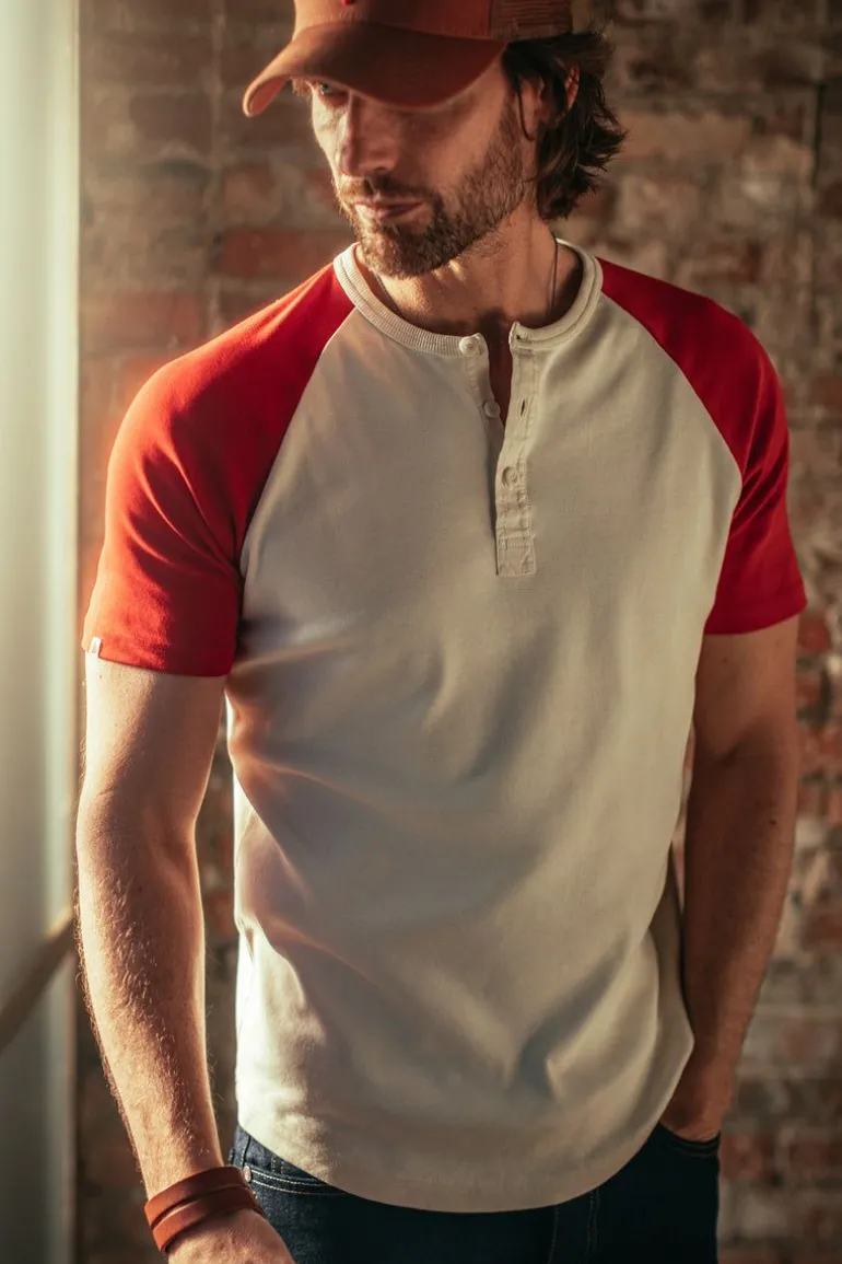 &Sons The Chariot Henley Shirt Raw/Red