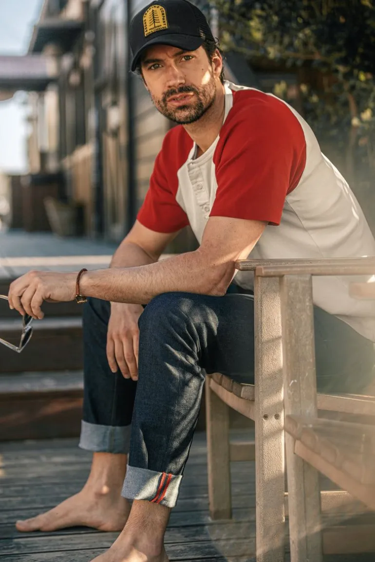 &Sons The Chariot Henley Shirt Raw/Red