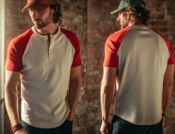 &Sons The Chariot Henley Shirt Raw/Red