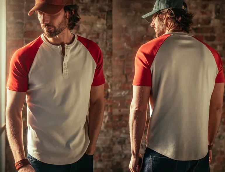 &Sons The Chariot Henley Shirt Raw/Red