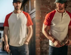 &Sons The Chariot Henley Shirt Raw/Red