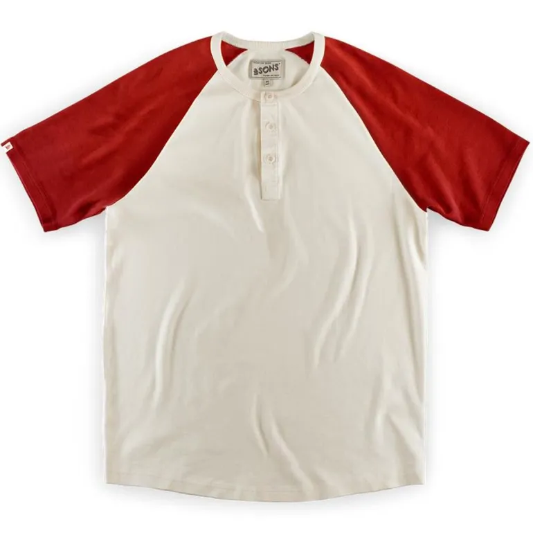 &Sons The Chariot Henley Shirt Raw/Red