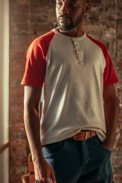 &Sons The Chariot Henley Shirt Raw/Red