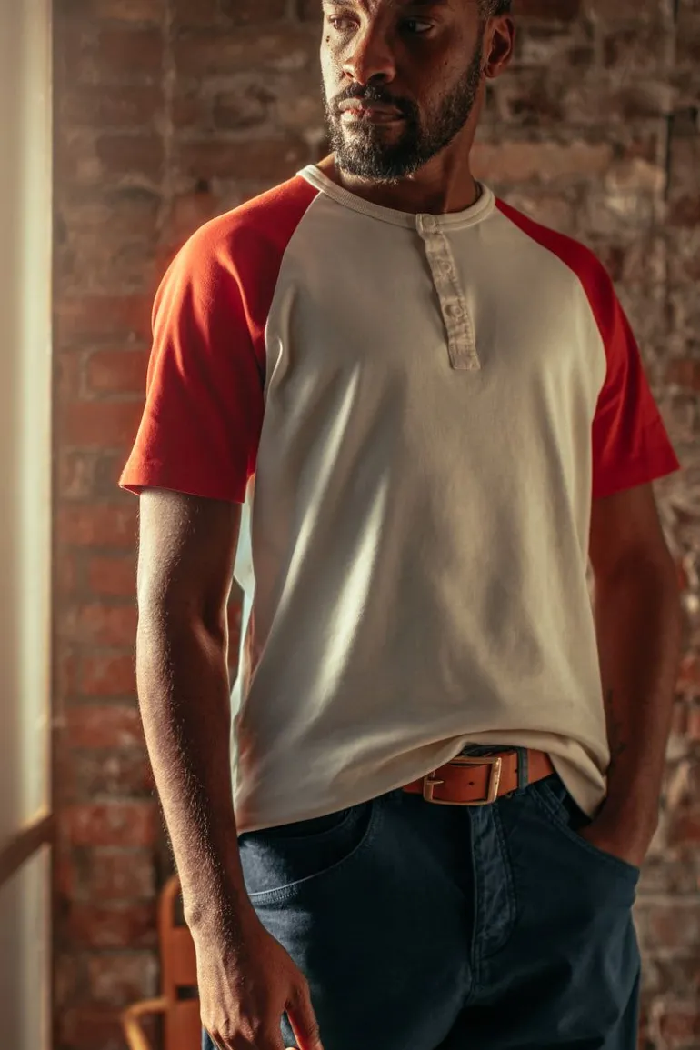 &Sons The Chariot Henley Shirt Raw/Red