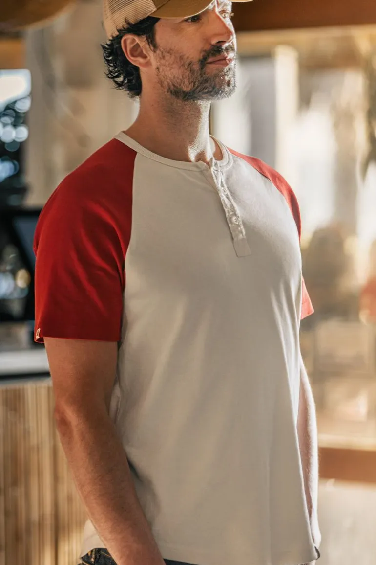 &Sons The Chariot Henley Shirt Raw/Red