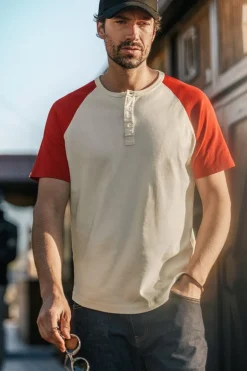 &Sons The Chariot Henley Shirt Raw/Red