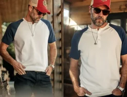 &Sons The Chariot Henley Shirt Raw/Indigo