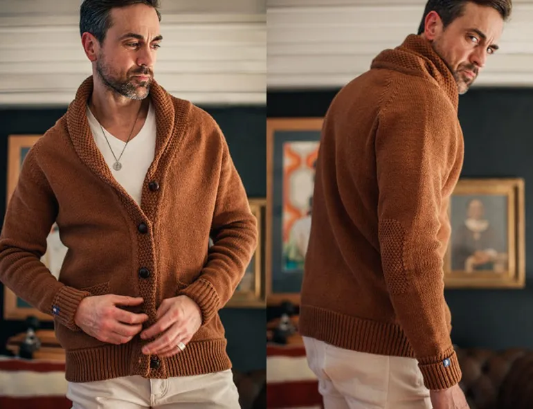 &Sons Turner Cardigan Rust