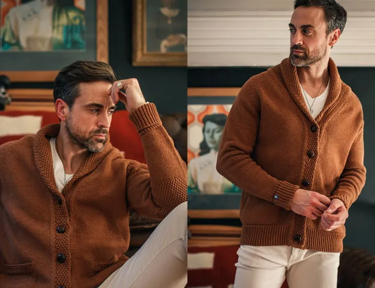 &Sons Turner Cardigan Rust