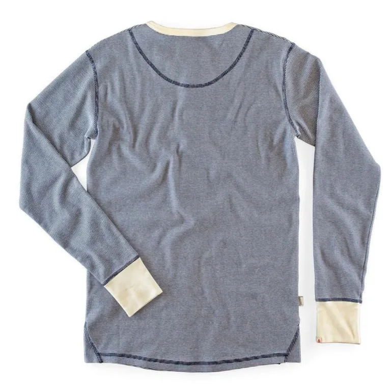 &Sons Wilder Henley Ticking Blue