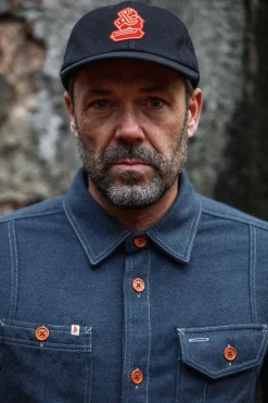 &Sons Woollen Snap Cap Navy