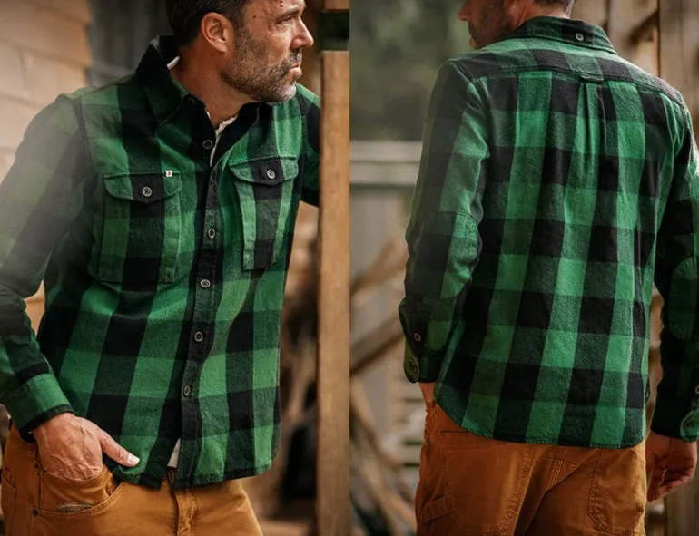 &Sons Yukon Flannel Field Shirt Green