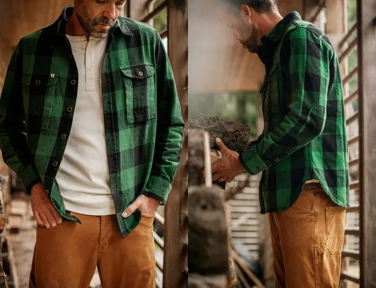 &Sons Yukon Flannel Field Shirt Green