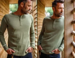 The New Elder Henley Shirt Army Green