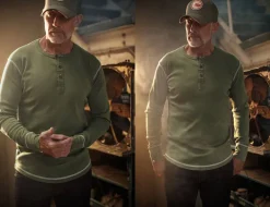 The New Elder Henley Shirt Army Green