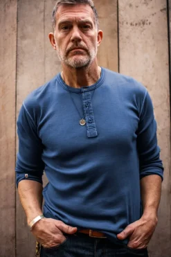 The New Elder Henley Shirt Indigo