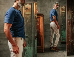 The New Elder Henley Short Sleeve Shirt Indigo