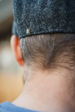 Thompson Baker Boy Hat- Black Herringbone