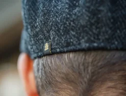 Thompson Baker Boy Hat- Black Herringbone