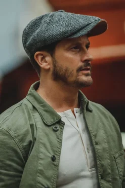Thompson Baker Boy Hat- Grey Herringbone