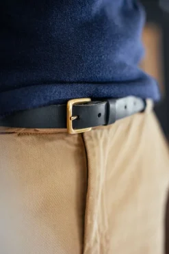 Virgil Thin Black Leather Belt