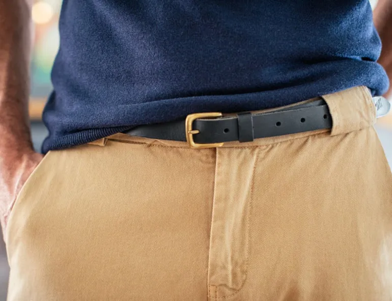 Virgil Thin Black Leather Belt