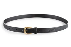 Virgil Thin Black Leather Belt